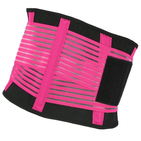 Vocoste Breathable Back Brace Lumbar Support Mesh Design Adjustable Straps Lower Back Brace Rose Red Size XL