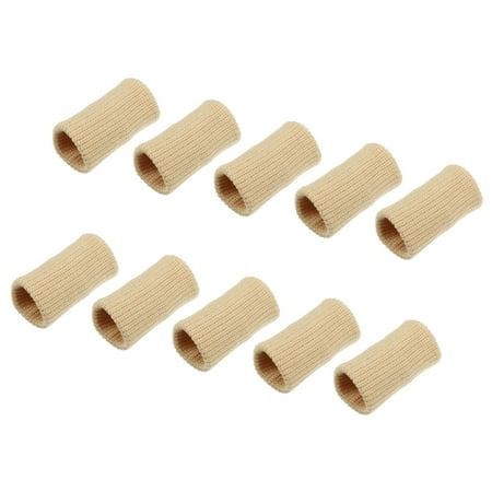 Vocoste Breathable Finger Sleeves Thumb Braces Support Elastic Compression Protectors Beige 10pcs