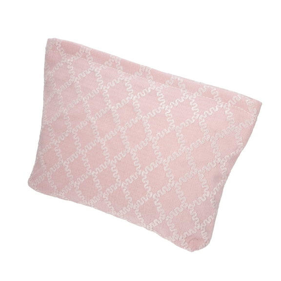 Vocoste Checkered Pattern Makeup Bag Zipper Makeup Bag Portable Travel Make Up Bag Pink 8.07"x6.42"