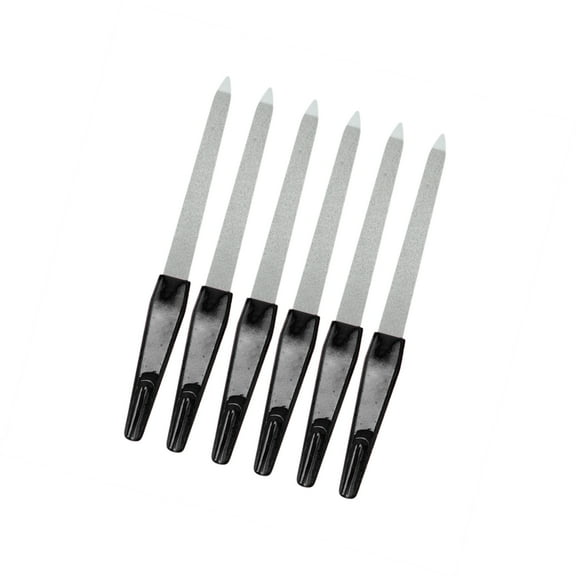 Vocoste Double-sided Stainless Steel Nail Files Black 6 Pcs