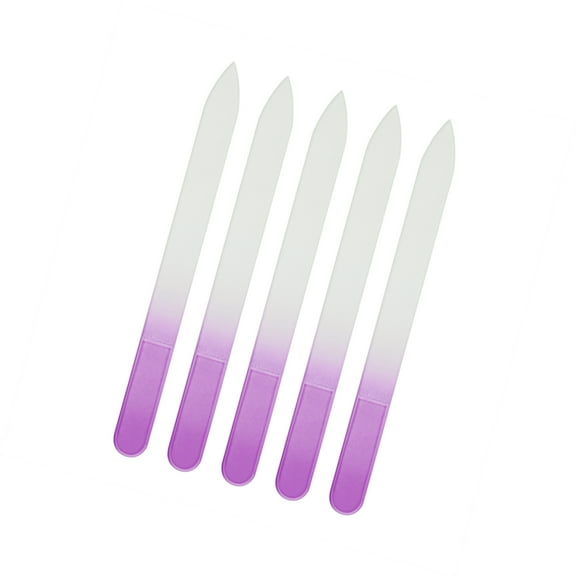 Vocoste Durable Glass Nail Files Set for Polishing Acrylic Nails Purple 5 Pcs