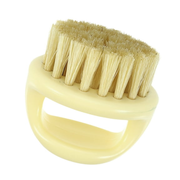 Vocoste Face Beard Brush Bristles Brush Men's Pocket Beard Brush with Handle Beige