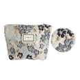 thumbnail image 1 of Vocoste Floral Makeup Bag Zipper Flower Cosmetic Pouch Aesthetic Women Cosmetic Bags Coin Purse Gray Blue, 1 of 7