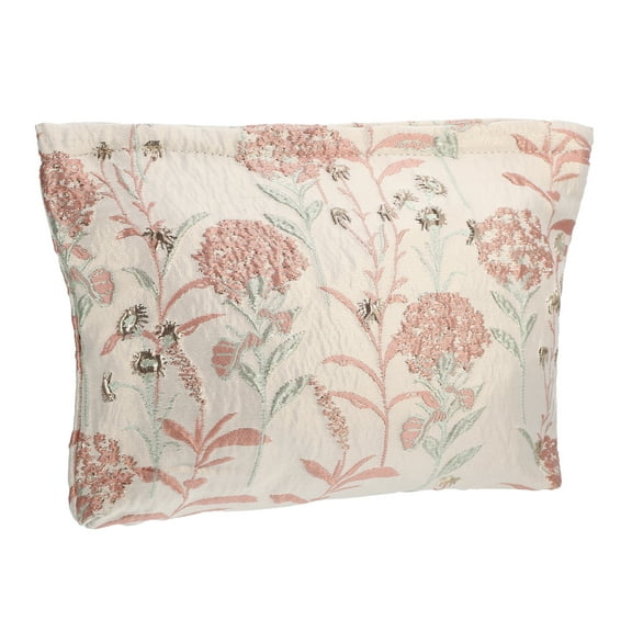 Vocoste Flower Pattern Cosmetic Bag Zipper Floral Makeup Bag Travel Make Up Bag Aesthetic Makeup Bag Pink