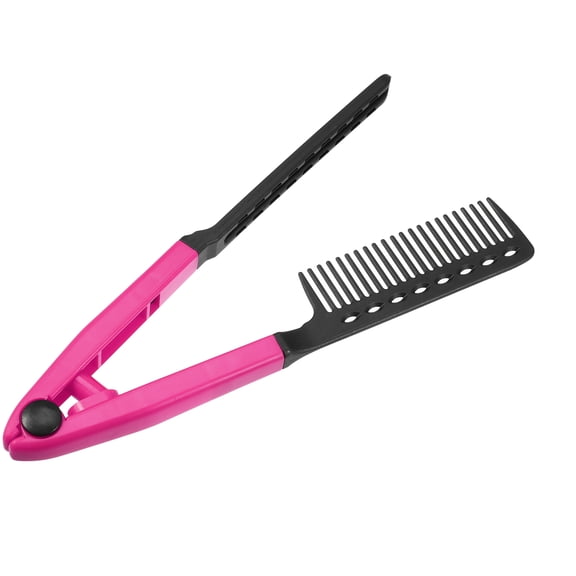 Vocoste Hair Straightening Comb Heat Resistance Home Straightener Plastic Hair Styling Comb Rose Red