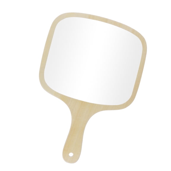 Vocoste Hand Mirror with Handle Bamboo Handheld Mirror Hand Held Mirror for Men Shaving 8.7" W x 12.8" L Wood
