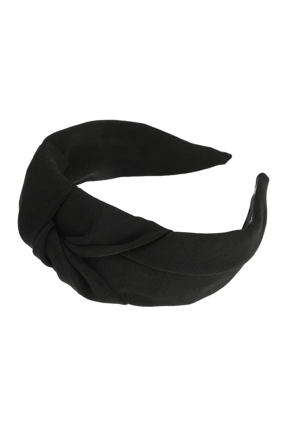 Knotted Headbands Solid Colors Top Knot Headbands Elastic Headbands for Women Black