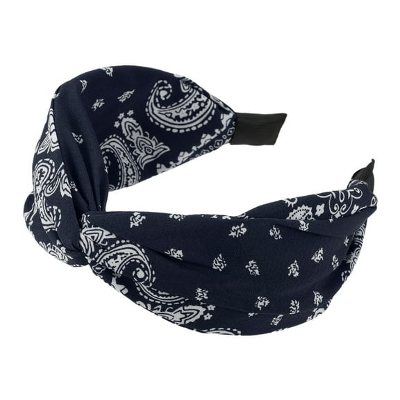 Vocoste Knotted Wide Headband Fashion Hair Accessories for Women Girl Navy Blue 2.44' Width
