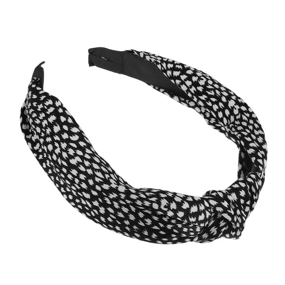 Vocoste Leopard Headband Top Knot Cheetah Headband Knotted Headbands Elastic Hair Accessories for Women Black