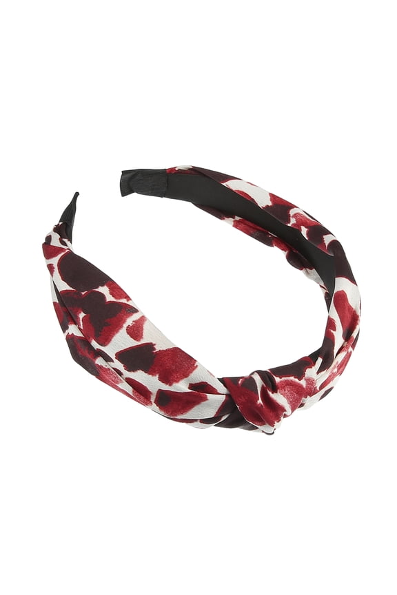 Leopard Headband Top Knot Cheetah Headband Knotted Headbands Elastic Hair Accessories for Women Red