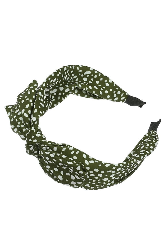 Leopard Spot Wide Bow Headbands Fashion Hair Hoop Green with Bow Knotted for Girls Women