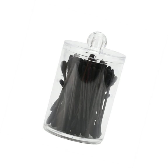 Vocoste Lid-round Cup Acrylic Cotton Swab Jar for Bathroom Laundry Rooms Clear 1 Pc