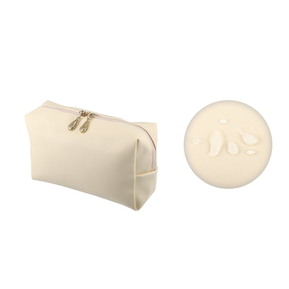 Vocoste Makeup Bag Cosmetic Travel Bag Waterproof PU Leather Case Makeup Bag for Lady S Size Beige 1 Pcs