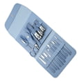 thumbnail image 1 of Vocoste Manicure Set Nail Clippers Pedicure Kit Stainless Steel with PU Leather Case Blue 16 Pcs, 1 of 7