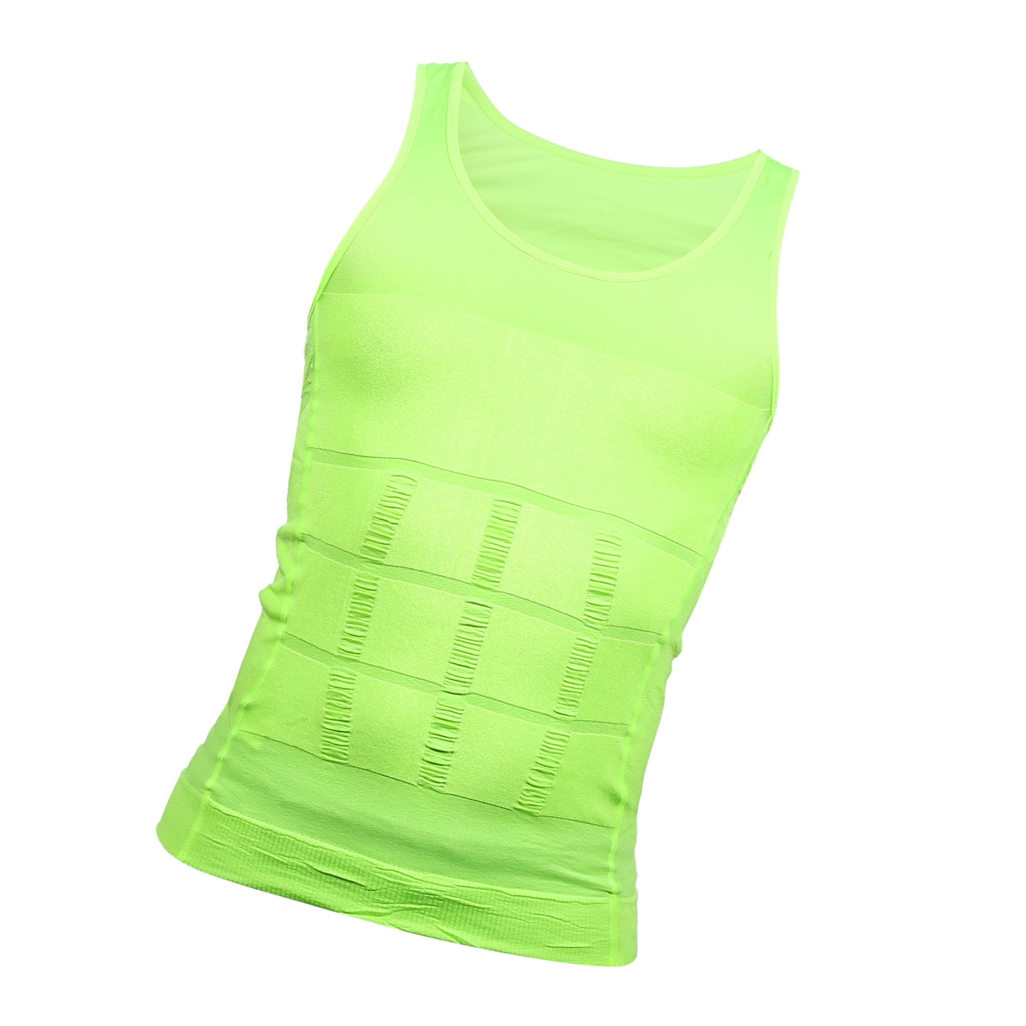 Vocoste Men Body Slimming Tummy Shaper Control Underwear Stretch Shapewear Waist Girdle Shirt Nylon XXL Green