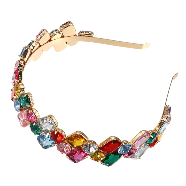 Elegant Multicolor Gemstone Headband elegant bohemian crystal headband women sparkling multicolor  main image 2
