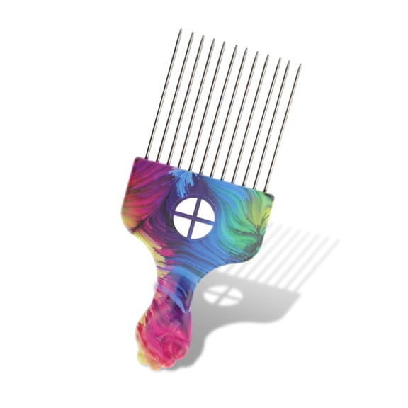 Vocoste Metal Hair Pick for Women Curly Hair Rainbow Pattern Assorted Color