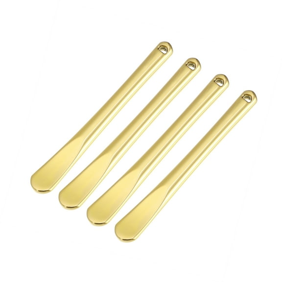 Vocoste Mini Makeup Spatula for Facial Cosmetic Face Cream Zinc 2.32"x0.30" Alloy Gold Tone 4 Pcs