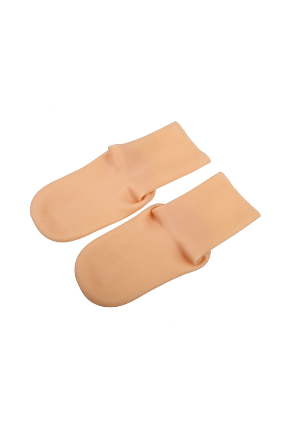 Moisturizing Gel Socks Cracked Foot Care Protector Silicone Socks S Size Beige 1 Pair