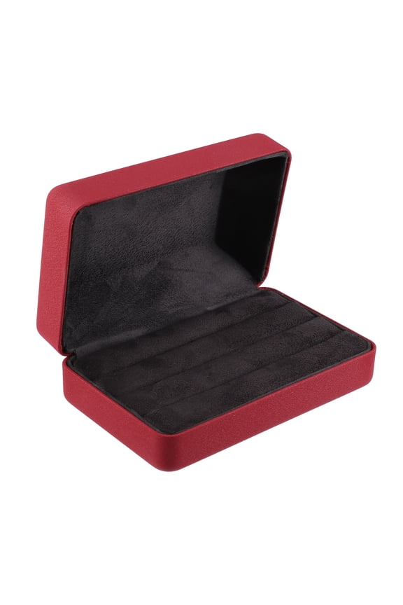 Multiple Ring Box Ring Organizer Case PU Leather Gift Box for Wedding Red