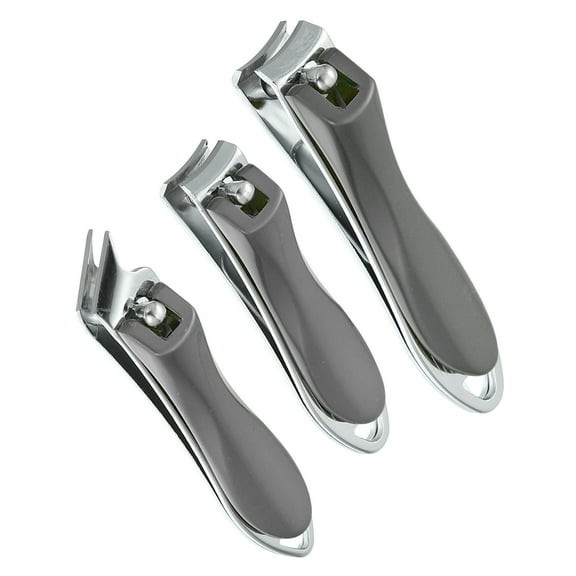 Vocoste Nail Clippers with Nail File 3 Pcs Gray Color