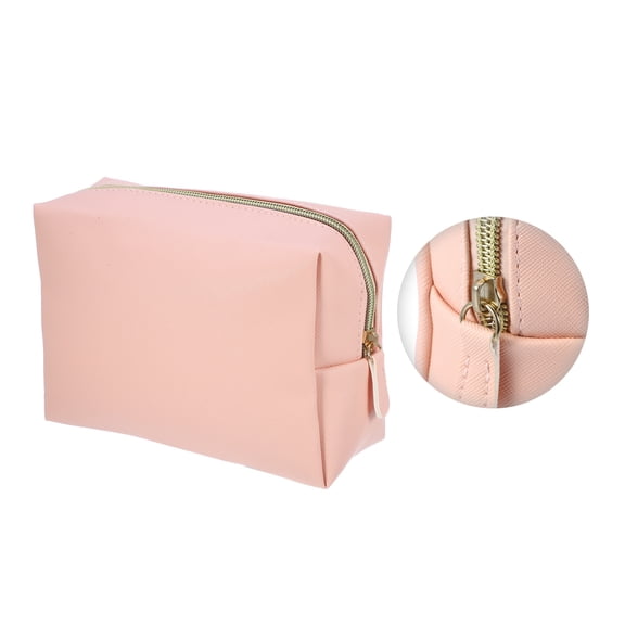 Vocoste PU Leather Makeup Bag, Cosmetic Travel Bag Case Large Make Up Brush Organizer Bag Toiletry Bag, L Size, Pink