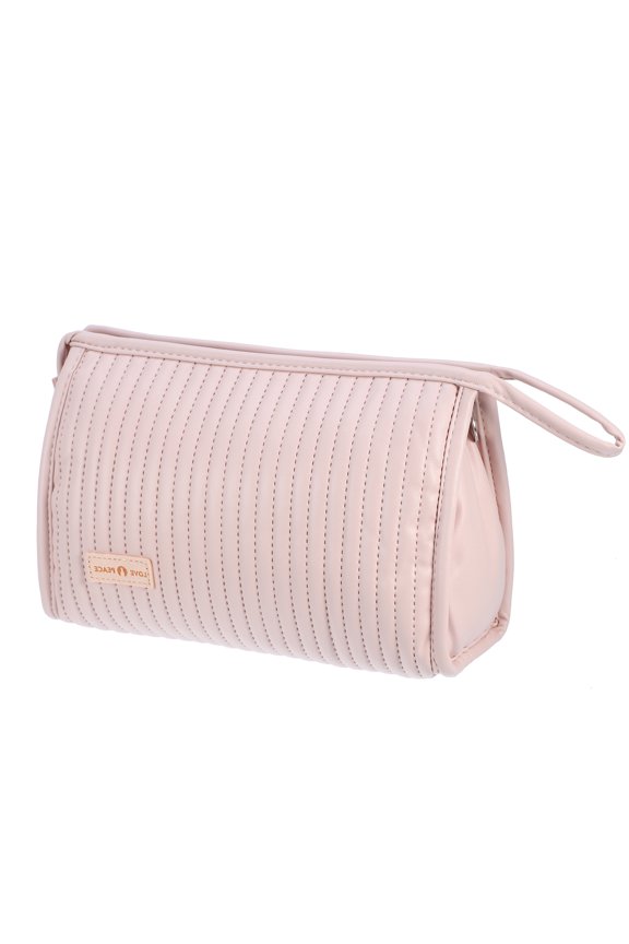 PU Leather Makeup Bag Large Makeup Bag Make Up Brush Organizer Bag Toiletry Bag for Women Pink