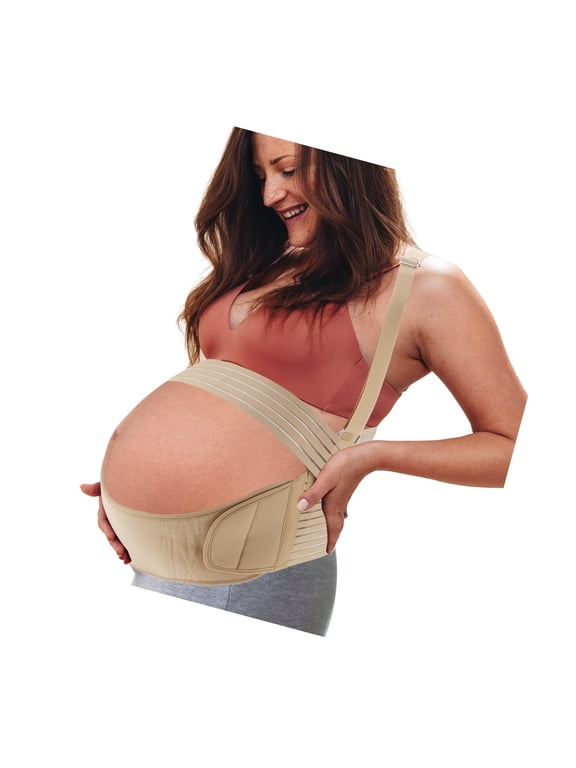 Pregnancy Belly Band Shoulder Strap Belly Support Brace Pregnancy Support Belt for Abdomen 1 Set Flesh Color X-Large