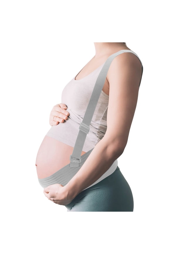 Pregnancy Maternity Belly Band with Adjustable Straps Belly Bands for Pregnant Women Gray Large