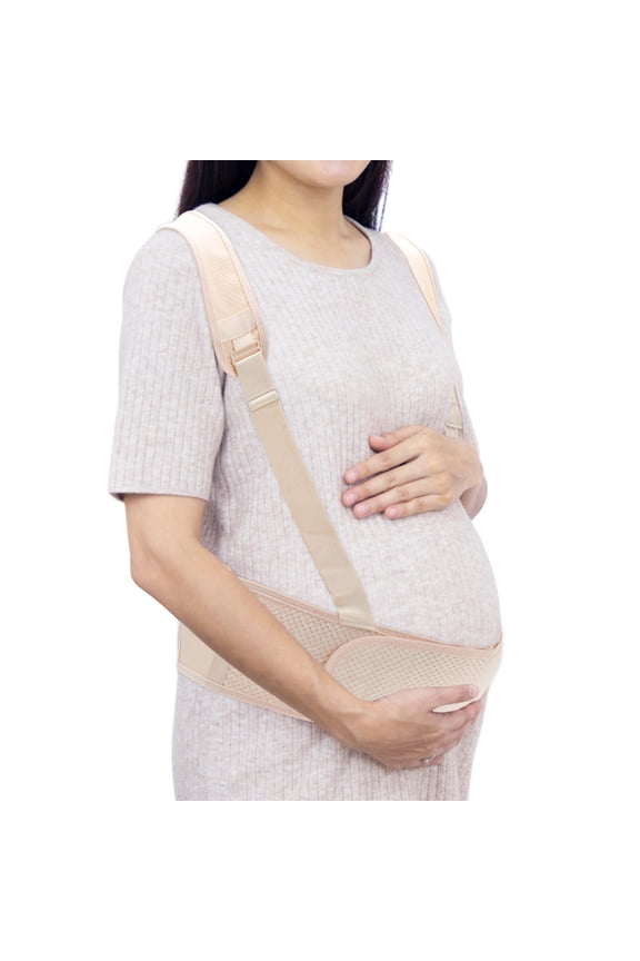 Pregnancy Support Bands Belly Bands for Pregnant Women Maternity with Adjustable Straps Medium Apricot