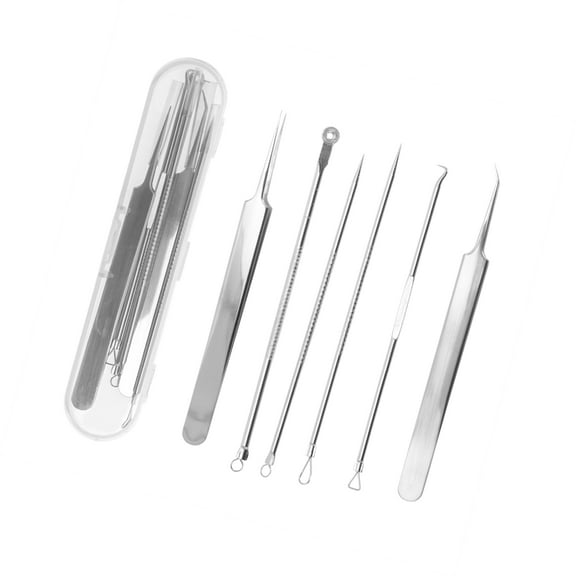 Vocoste Professional Pimple Extractor Tool Set Silver 1 Set