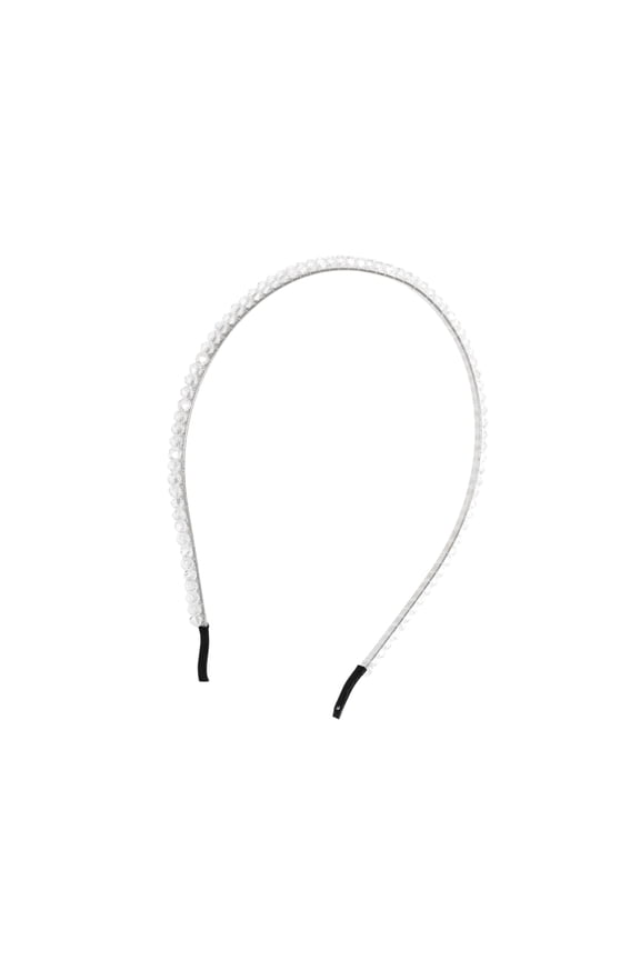 Rhinestone Headband Faux Crystal Hair Hoop Hairband for Women White