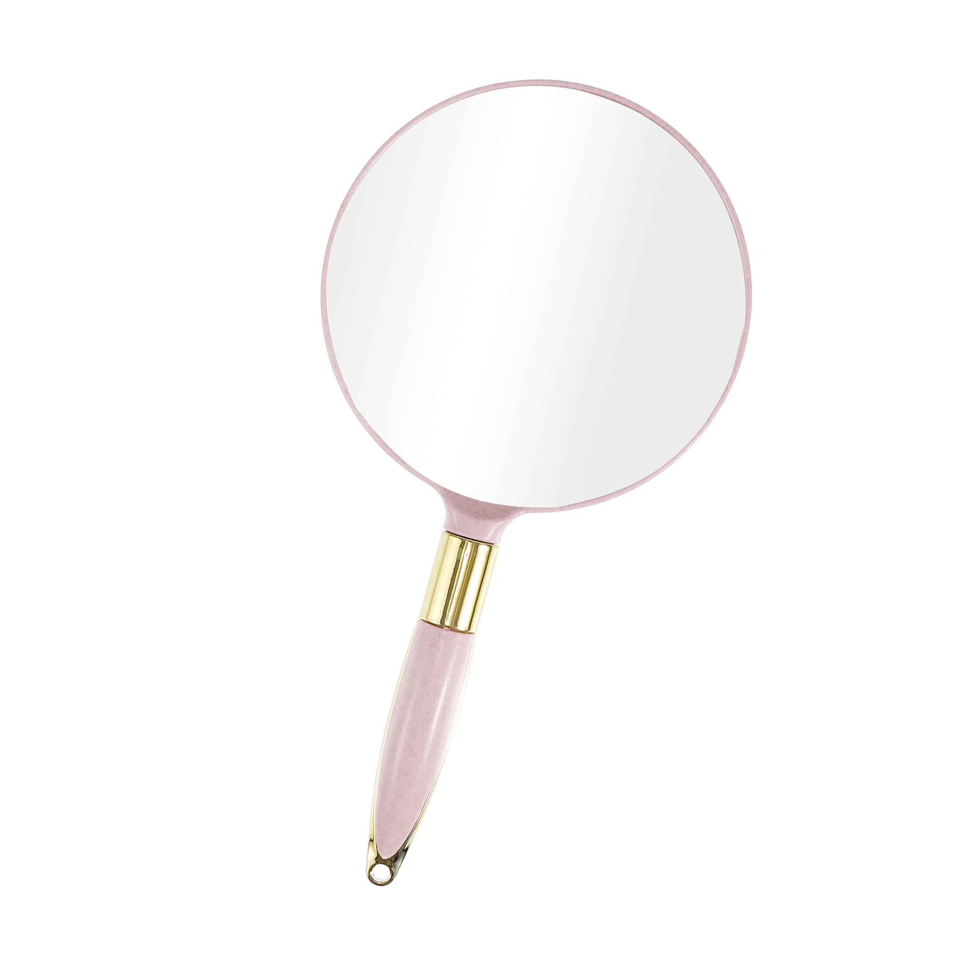 Vocoste Round Handheld Mirror Hand Held Mirror Travel Portable Mirror for Women 4.7" W x 9.5" L Pink