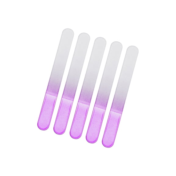 Vocoste Round Head Glass Nail Files Set Purple 5 Pcs