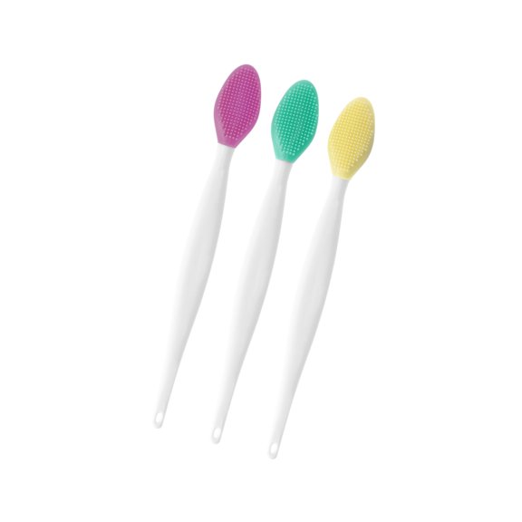 Vocoste Silicone Double-Sided Pore Brush Gentle Exfoliating Rose Green Yellow 3 Pcs