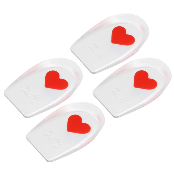 Vocoste Silicone Heel Support Cup Pads Silicone Cushion Orthotic Insole Love Pattern Red Size 33-39 4 Pcs