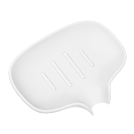 Vocoste Soap Dish, Soap Cleaning Storage, Keep Soap Dry for Home Bathroom Kitchen, Silicone, White, 5.71"x4.45"
