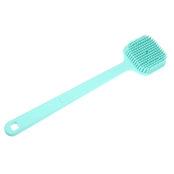 Vocoste Soft Bath Brush Non-Slip Back Scrubber Shower with Long Handle for Men and Women Blue Silicone