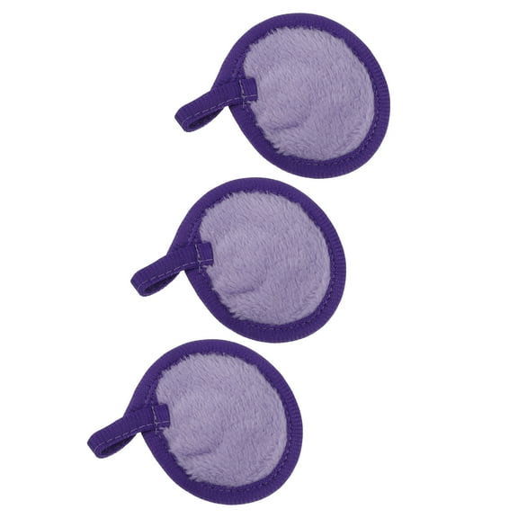 Vocoste Soft Flannel Pads Reusable Makeup Remover Pads Facial Cleansing Pad Lavender Purple 3 Pcs