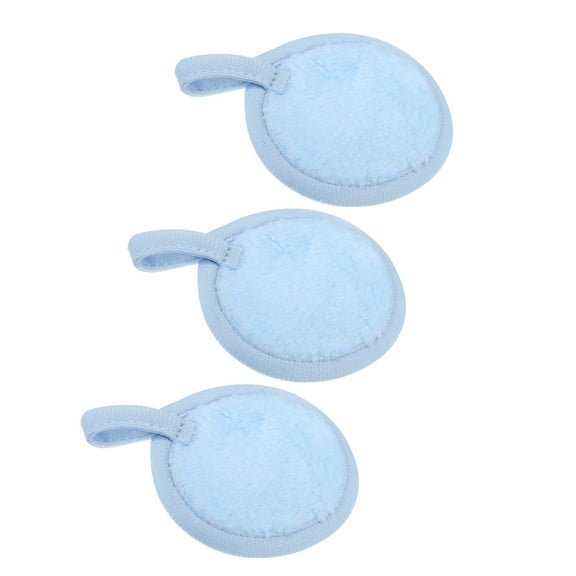 Vocoste Soft Flannel Pads Reusable Makeup Remover Pads Facial Cleansing Pad for Most Skin Types Blue 3 Pcs