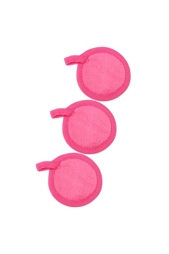 Soft Flannel Pads Reusable Makeup Remover Pads Facial Cleansing Pad for Most Skin Types Red 3 Pcs