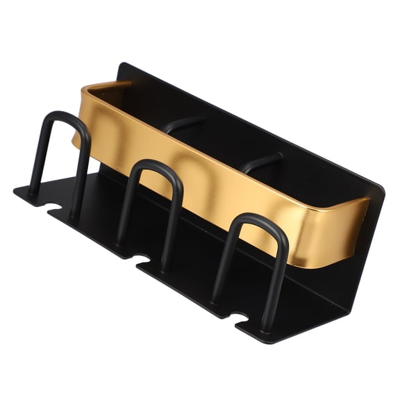 Vocoste Toothbrush Holder Wall Mounted Set Black Gold Tone 7.87''x2.87''x3.03'' with Toothpaste Squeezer