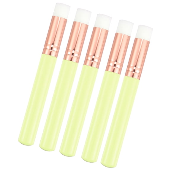 Vocoste Travel Blending Makeup Brush Set Foundation Contour Concealer Blusher Brush 10.3x1.4cm Yellow 5 Pcs