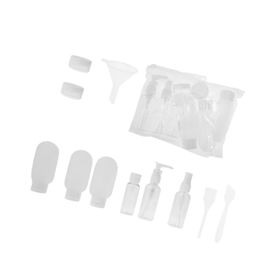 Vocoste Travel Bottles Set Containers Squeezable Refillable Clear Clear White 11 Pcs