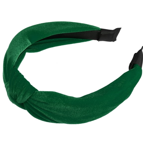 Vocoste Velvet Knotted Headbands Hairband for Women Dark Green 1.2 Inch Wide 1 Pcs