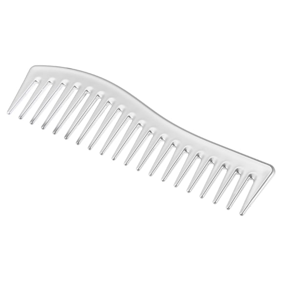 Vocoste Wide Tooth Hair Comb All Purpose Detangling Styling Comb Plastic Silver Tone