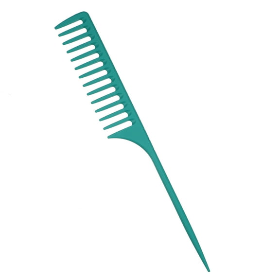 Vocoste Wide Tooth Rat Tail Comb Plastic Long Tail Comb Tip Tail Combs for Wet Curly Hair Green