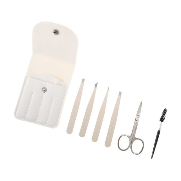 Vocoste Women Durable Eyebrow Tweezer Kit for Bathroom Travel Hotel Beige 1 Set