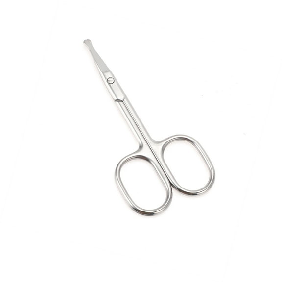Vocoste Women Round Head Scissors For Bathroom Silver Tone Stainless Steel 1 Pc