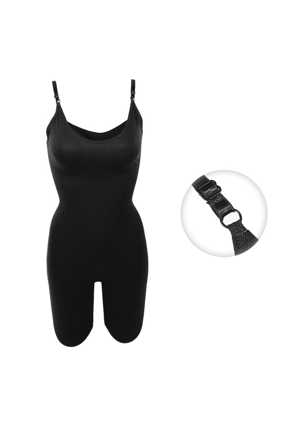 Women Shapewear Tummy Control Full Bust Body Shaper Briefs Bodysuit Butt Black Size XL